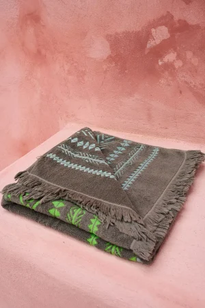 Devotion TWINS Beach Towel-Green-B.B/Grey^Women Towels
