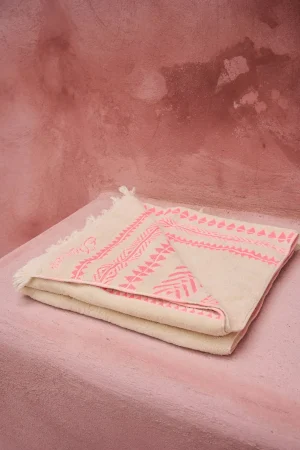 Devotion TWINS Beach Towel-N.Pink/Offwhite^Women Towels