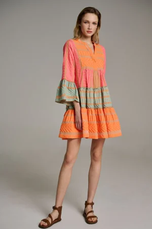 Devotion TWINS Ella Short-N.Pink-N.Or/B.Blue^Women Dresses