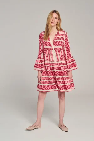 Devotion TWINS Ella Short-Red/Offwhite^Women Dresses