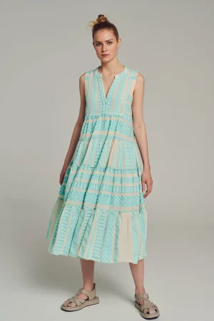 Devotion TWINS Ella Sleeveless Midi-B.Blue/Offwhite^Women Dresses
