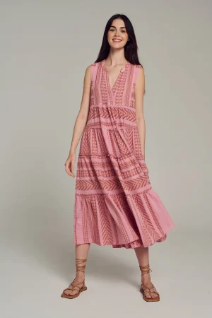 Devotion TWINS Ella Sleeveless Midi-Camel-Purple/Pink^Women Dresses