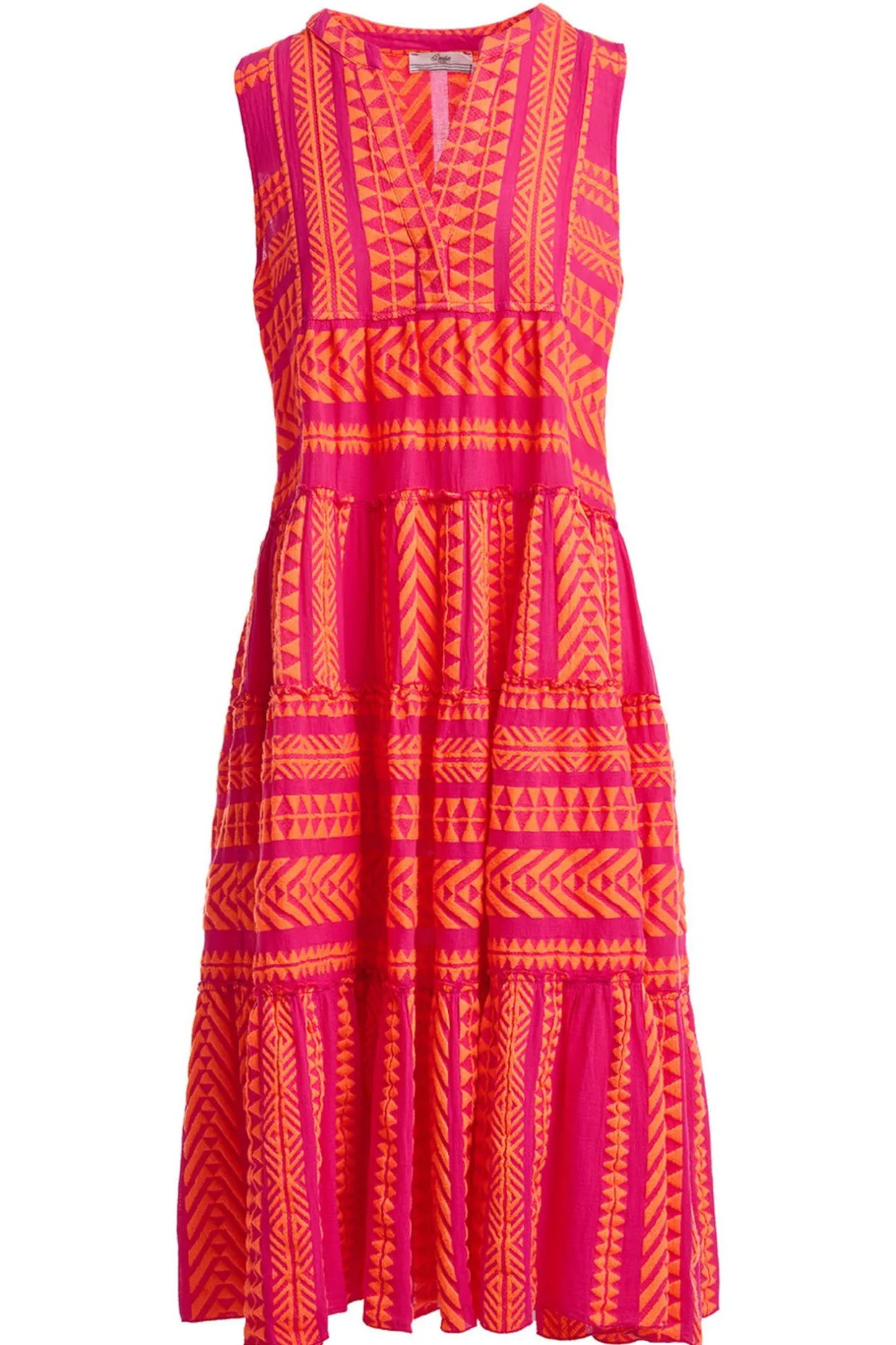 Devotion TWINS Ella Sleeveless Midi-N.Orange/Fushia^Women Dresses